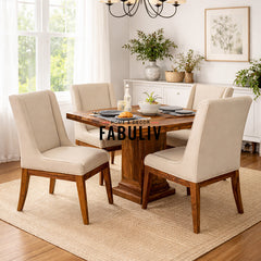Enrico Solid Wood Four Seater Dining Set