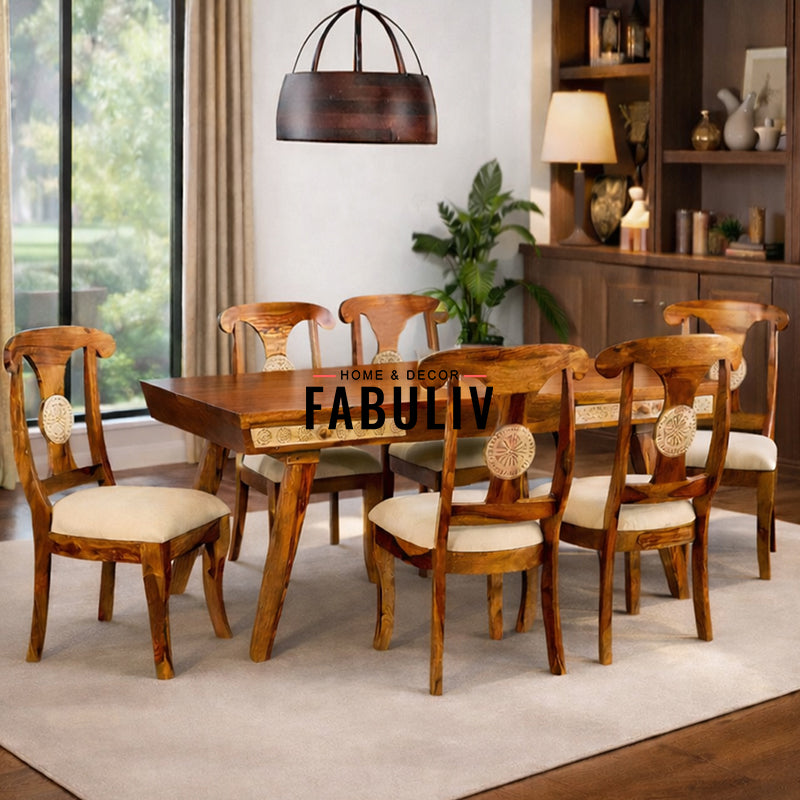 Buckwheat Handcarved Dining Set