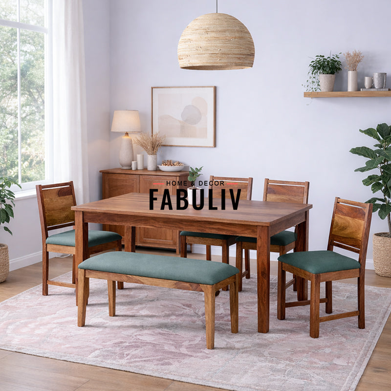 Charles Sheesham Wood 6 Seater Dining Set