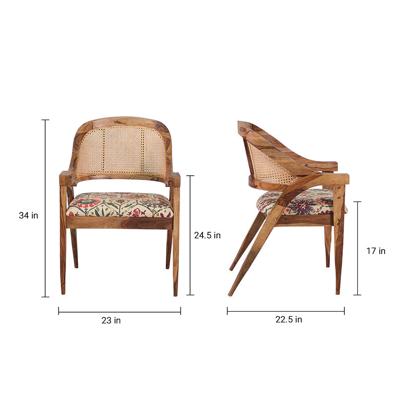 Kawung Sheesham Wood 6 Seater Dining Table with 6 Chairs in 2 Colours