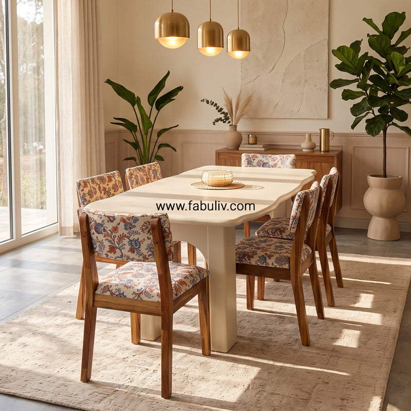 Avorio Dining Set with 6 Chairs
