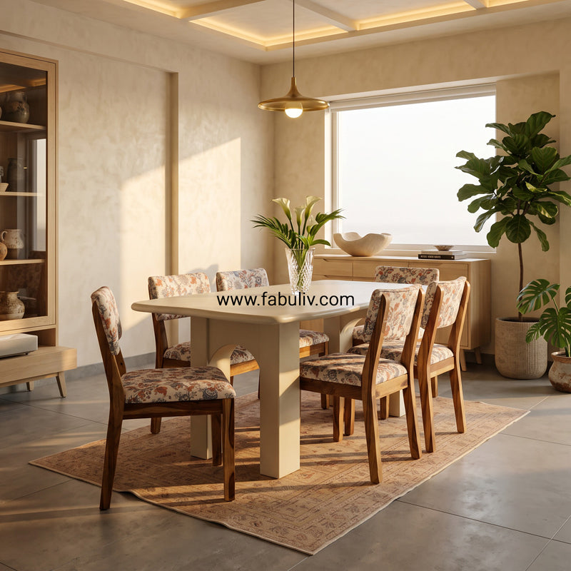 Avorio Dining Set with 6 Chairs