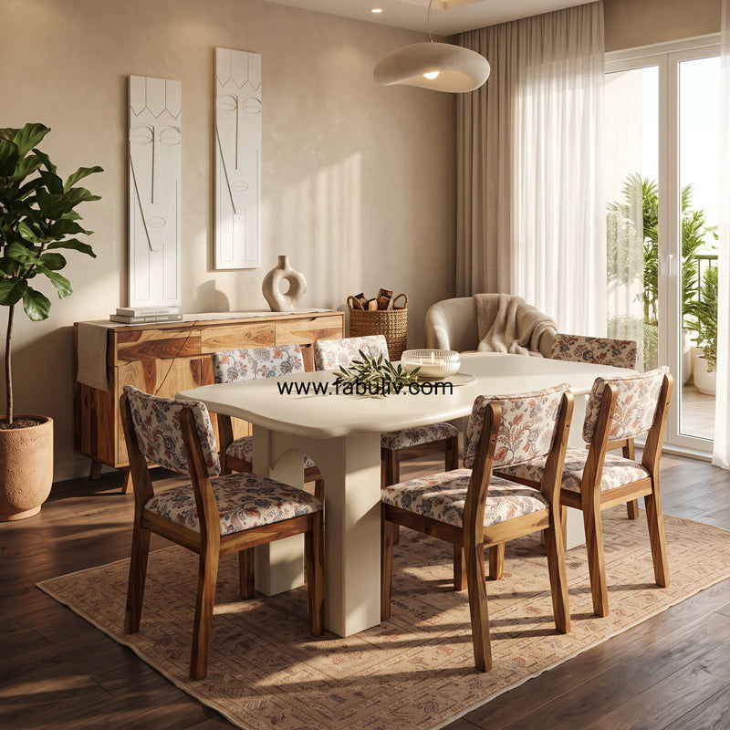 Avorio Dining Set with 6 Chairs