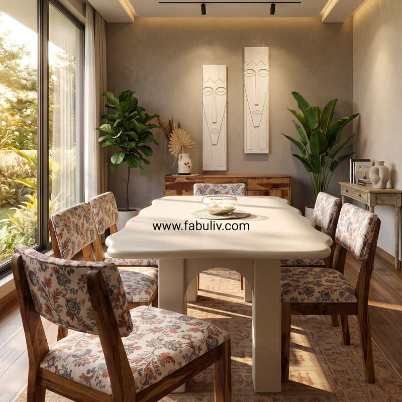 Avorio Dining Set with 6 Chairs