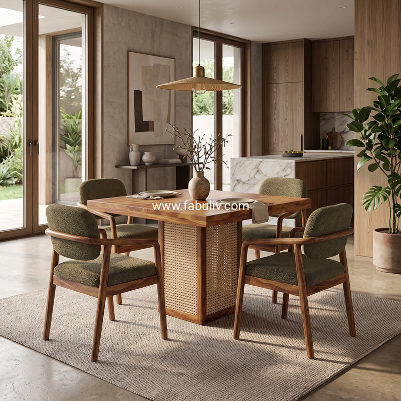 Dorado Wood Dining Set 4 Seater