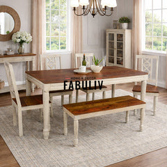 Riviera Solid Wood Six Seater Dining Set
