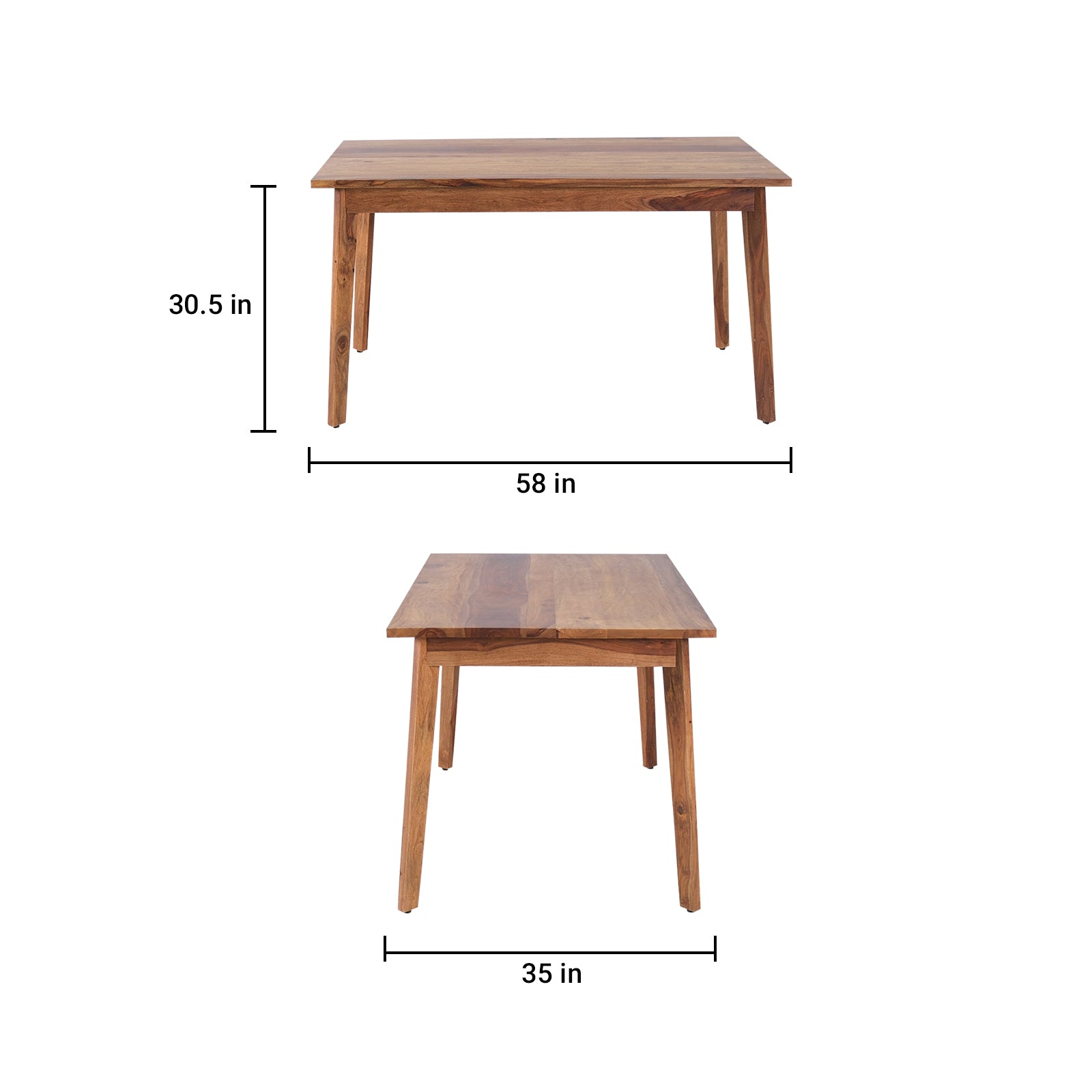 Emilio Sheesham Wood 6 Seater Dining Table with 4 Chairs and 1 Bench
