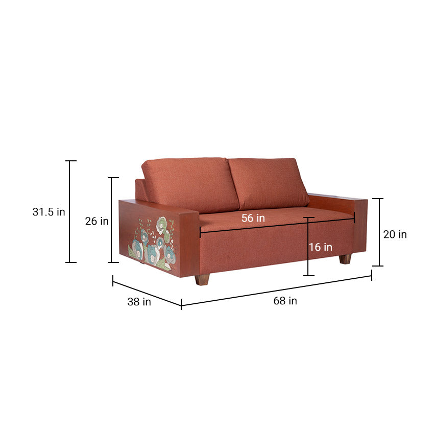 Noah Large 2 Seater Sofa - Wooden Handrest & Modern Comfort – Fabuliv