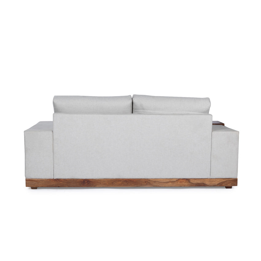 Valentina 2 Seater Sofa With Sheesham Wood Base & Linen Fabric