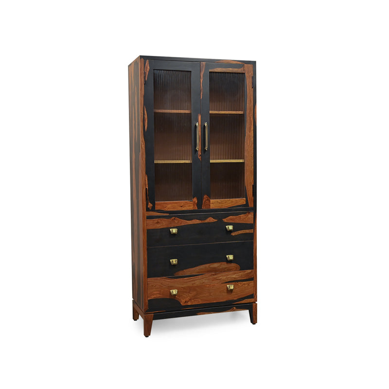 Aarambh Sheesham Wood Crockery Unit In Dual Tone Finish