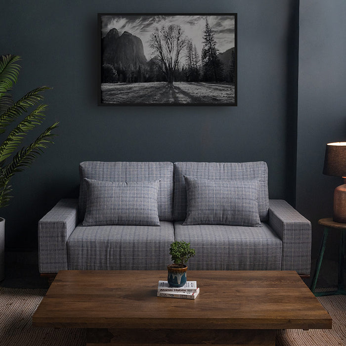 Sergio Large 2 Seater Sofa with Wooden Base - Fabuliv