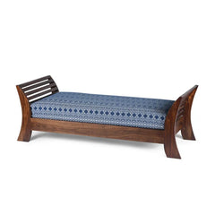 Malaga Day Bed in Blue Handwoven Fabric