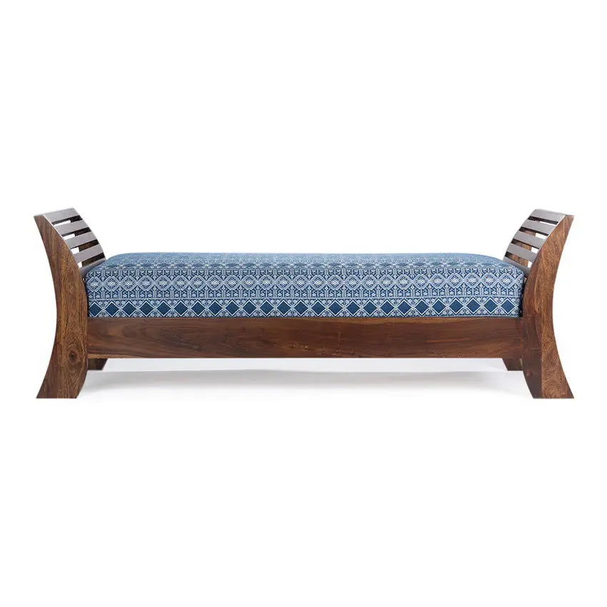 Malaga Day Bed in Blue Handwoven Fabric