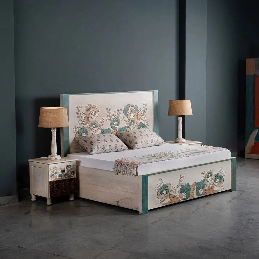 Santorini Solid Wood Bed