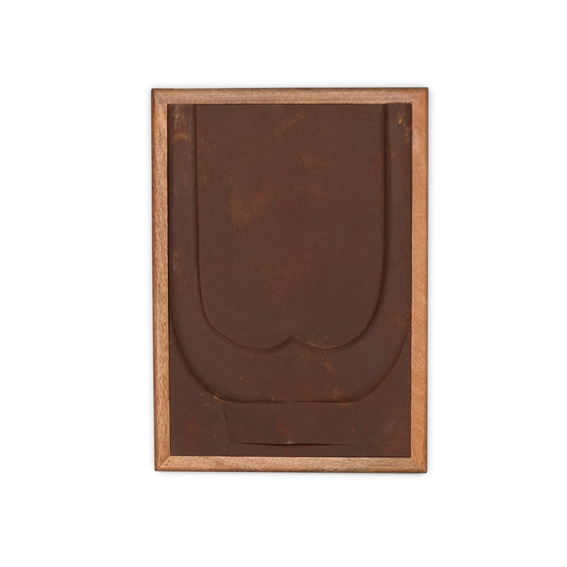Wooden Wall Decor Set of 3 in Vintage Rust Colour