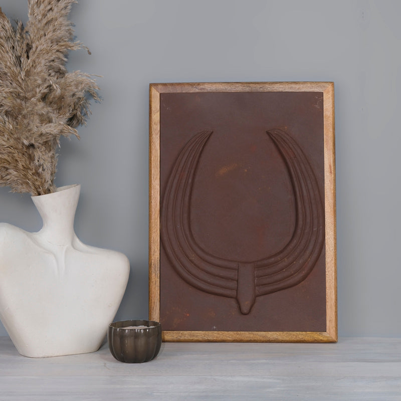 Wooden Wall Decor Set of 3 in Vintage Rust Colour
