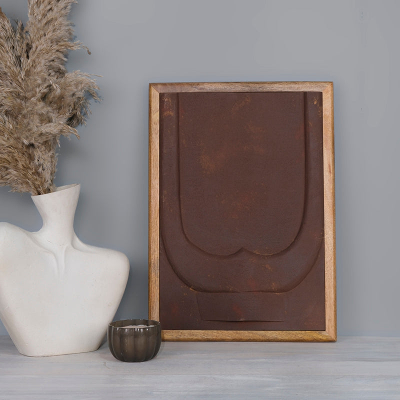 Wooden Wall Decor Set of 3 in Vintage Rust Colour