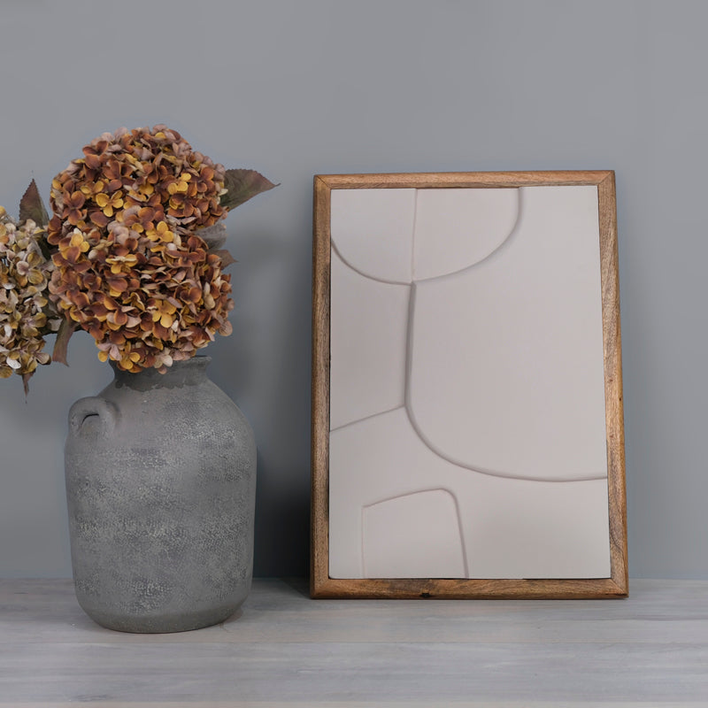 Wooden Wall Art Set of 3 in White Colour