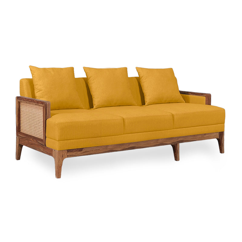 Arbor Rattan Sofa 3 Seater Textured Light Brown