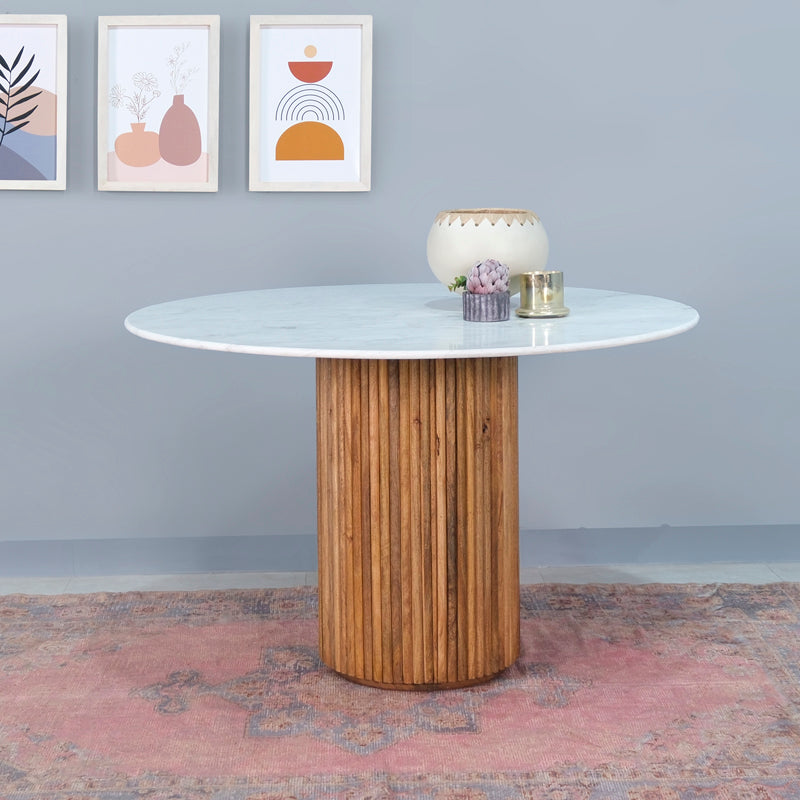 Gistel Marble Top 4 Seater Dining Set with Diego Chair