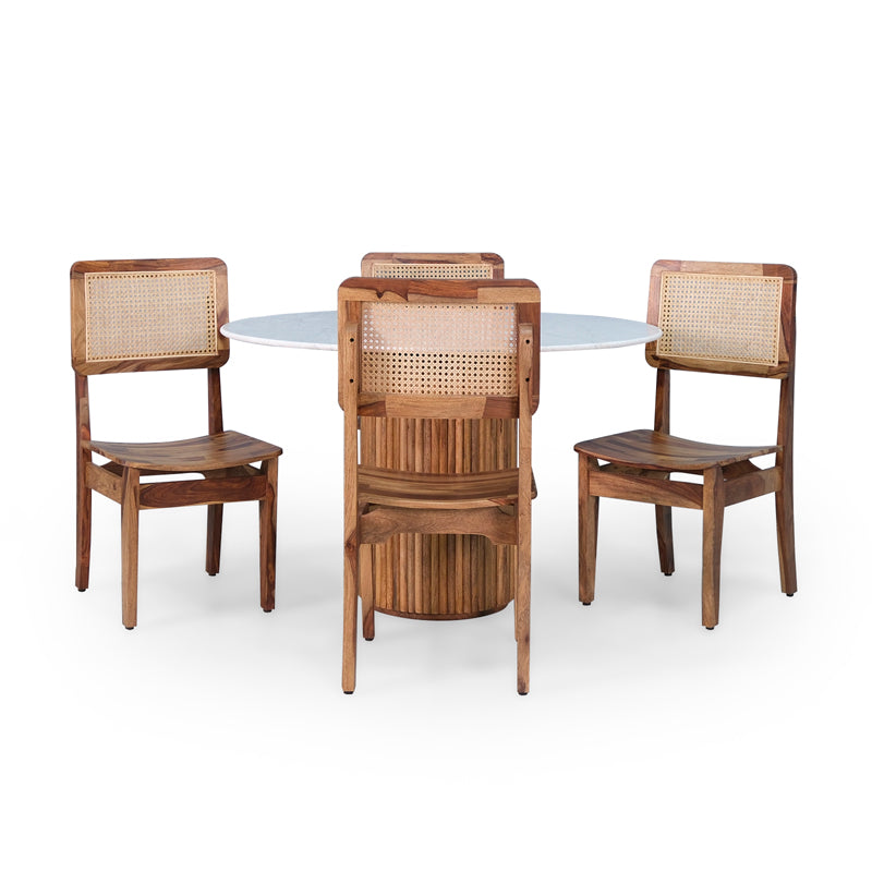 Gistel Marble Top 4 Seater Dining Set