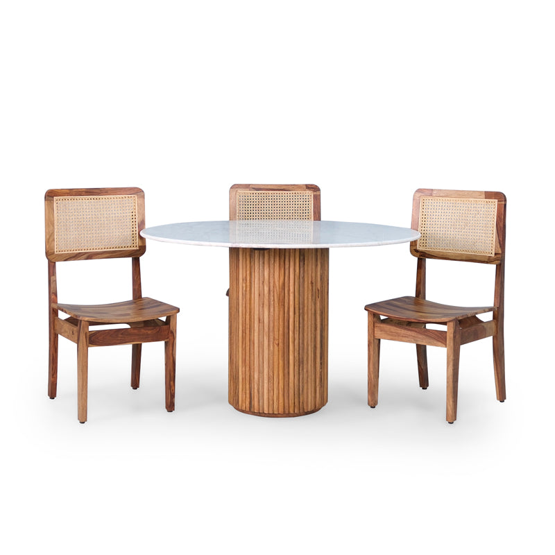 Gistel Marble Top 4 Seater Dining Set