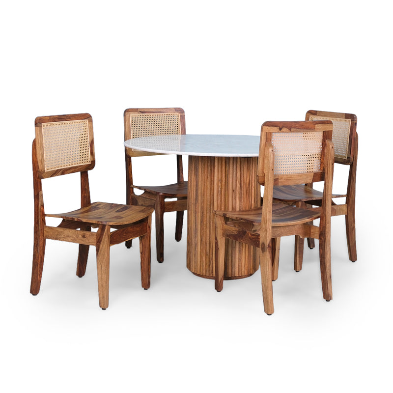 Gistel Marble Top 4 Seater Dining Set