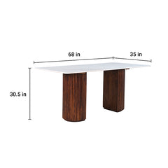 Gistel Marble Top 6 Seater Dining Set