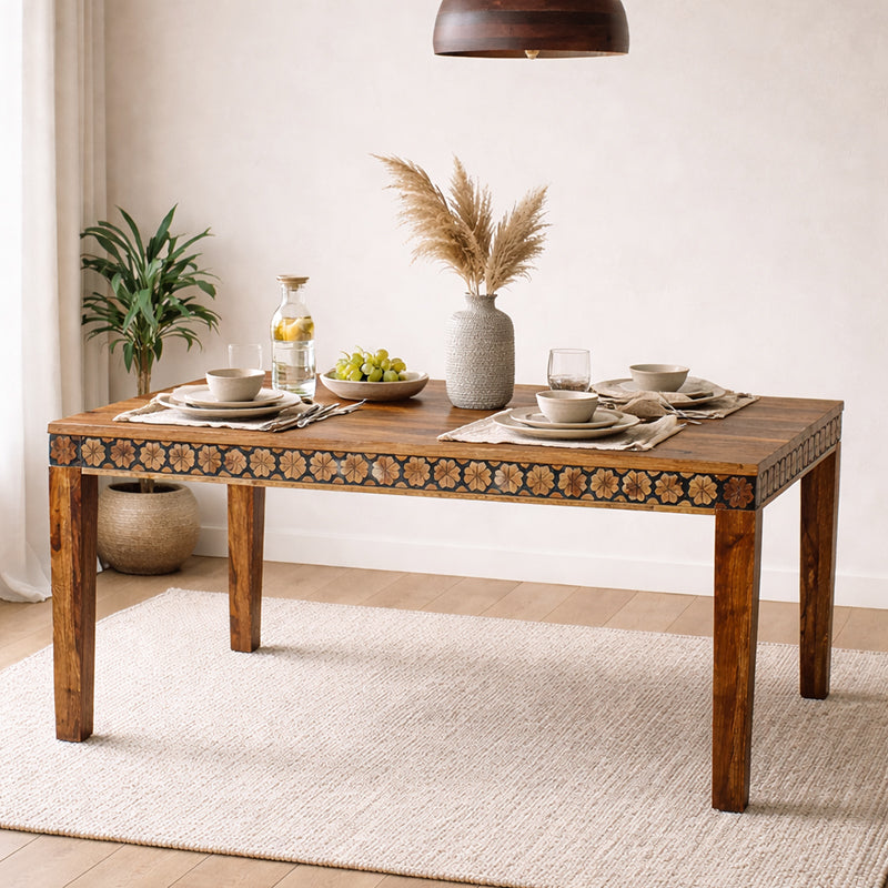 Victoire Solid Wood Six Seater Dining Table