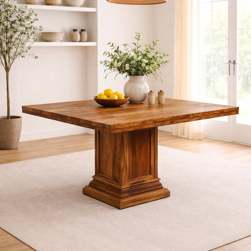 Enrico Solid Wood Four Seater Dining Table