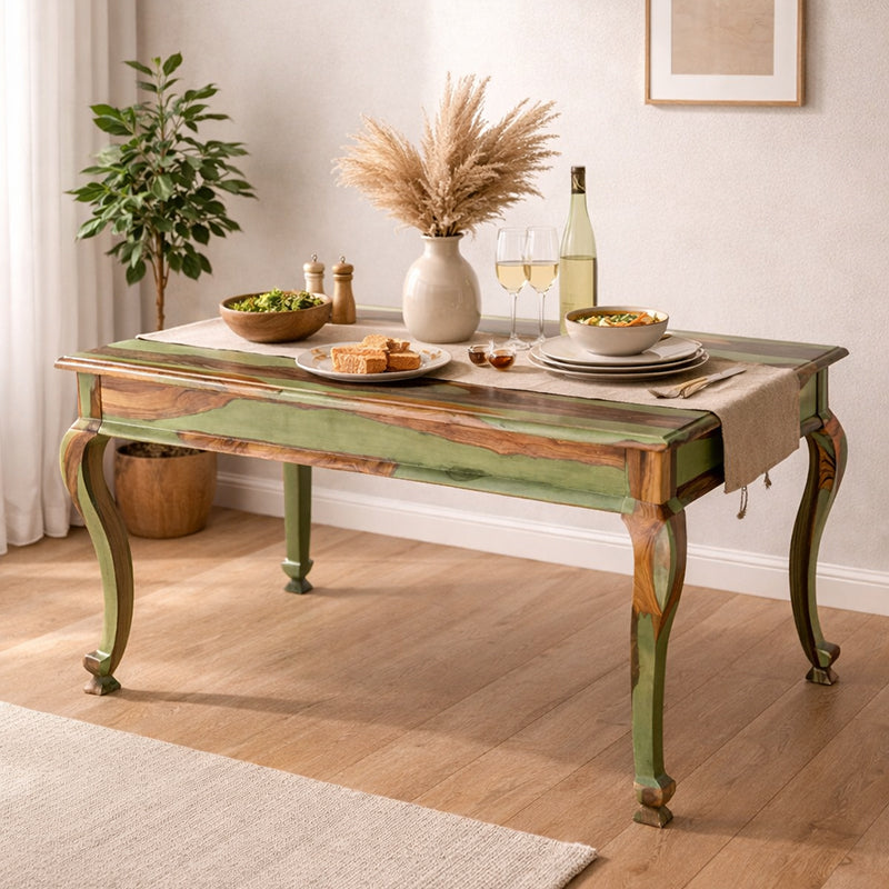 Pansy Solid Wood Six Seater Dining Table