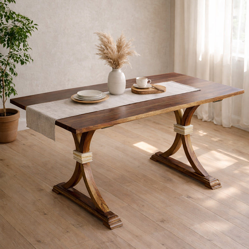 Nicole Solid Wood Six Seater Dining Table