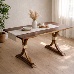 Nicole Solid Wood Six Seater Dining Table