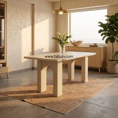 Avorio Dining Table with PU Matt Mettalic Finish