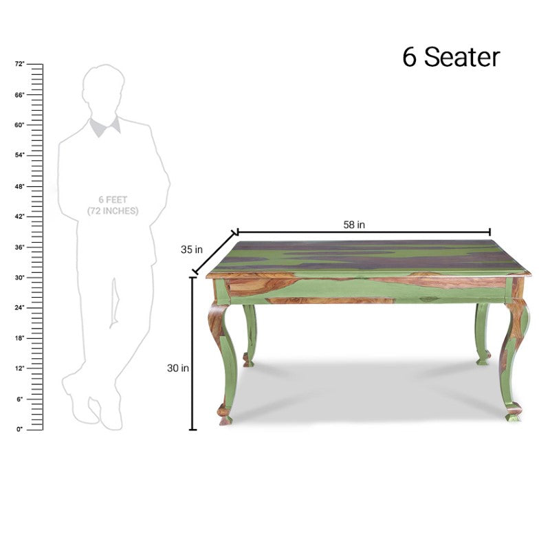 Pansy Solid Wood Six Seater Dining Set