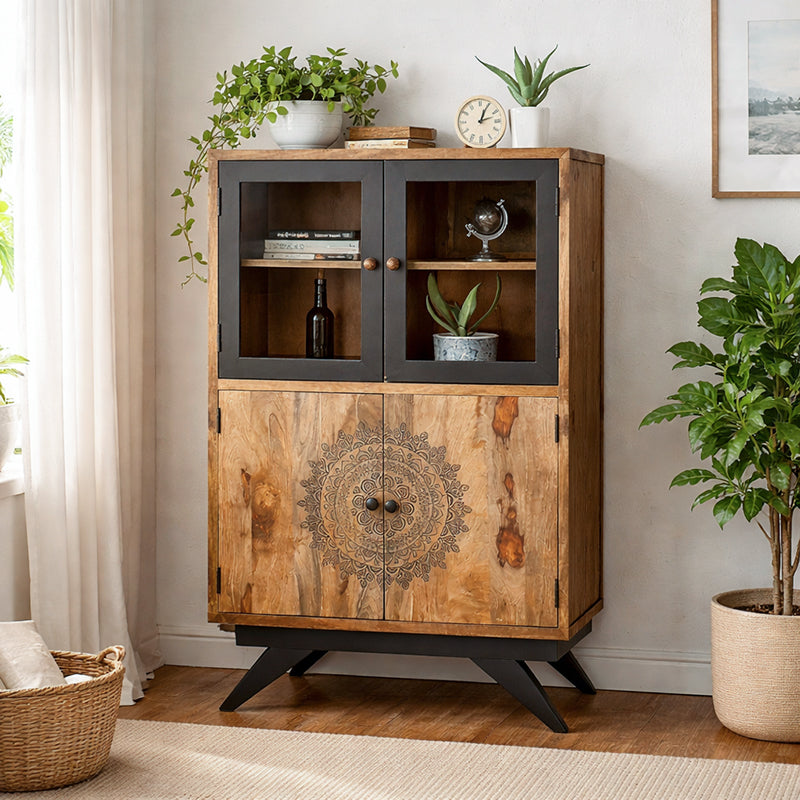 Koby Solid Wood Display Cabinet