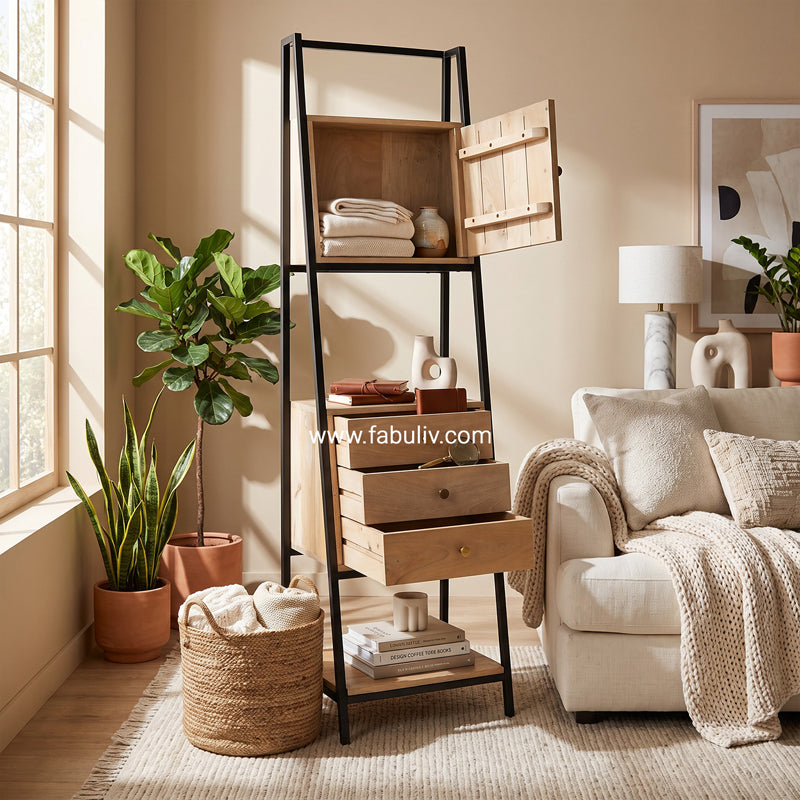 Charme Iron and Mango Wood Display Unit
