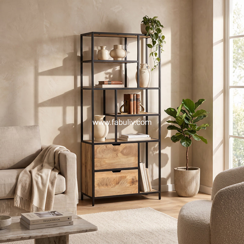 Harmonie Iron and Mango Wood Display Unit
