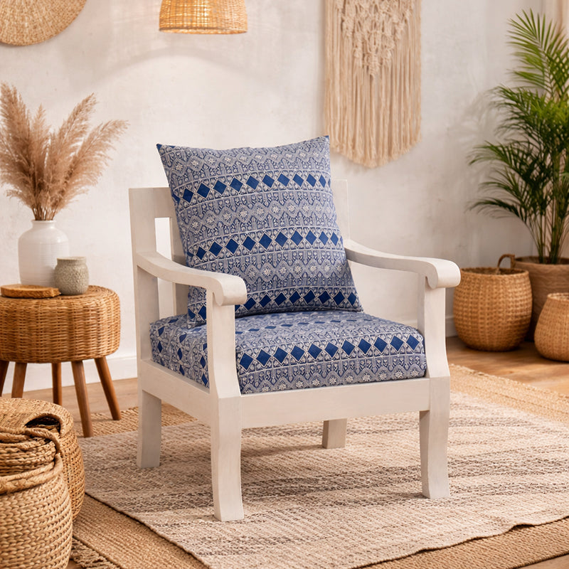 Moroccan Blue Single Seater Sofa