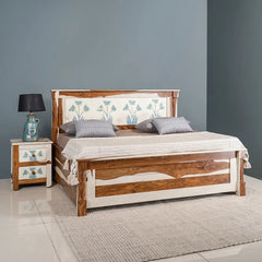 Orion Solid Sheesham Wood Bed with Hand Painting