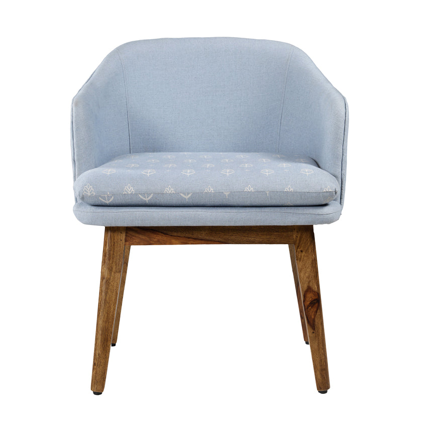 Freya Sheesham Wood Dining Chair in Vintage Blue