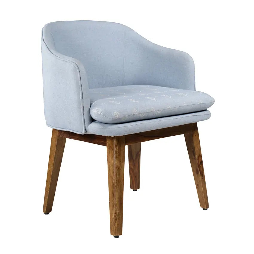 Freya Sheesham Wood Dining Chair in Vintage Blue