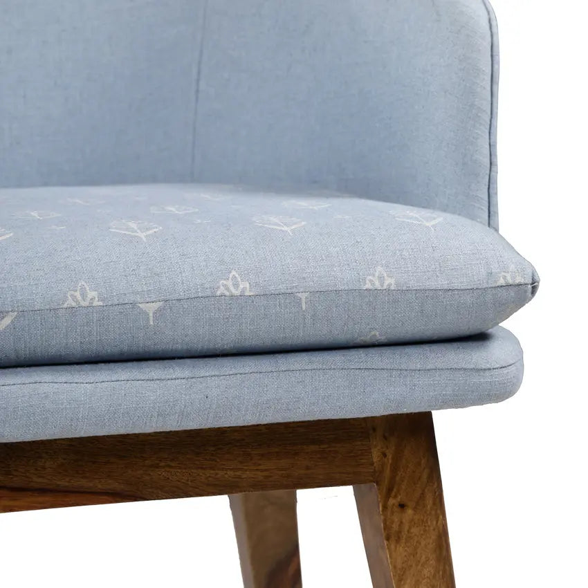 Freya Sheesham Wood Dining Chair in Vintage Blue