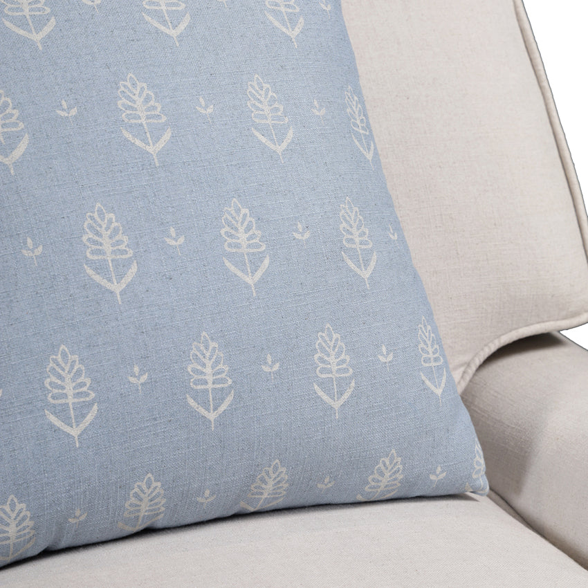 Francis Solid Wood Single Seater Sofa with Linen Upholstery