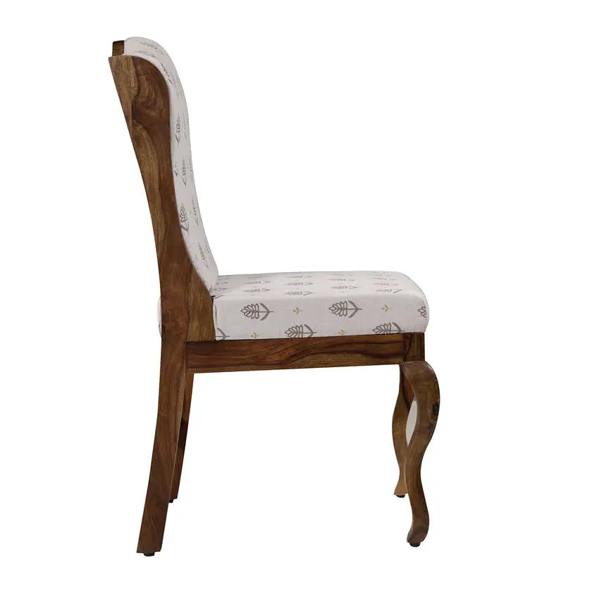 Nicole Solid Wood Dining Chair With Printed Upholstery Set of 2