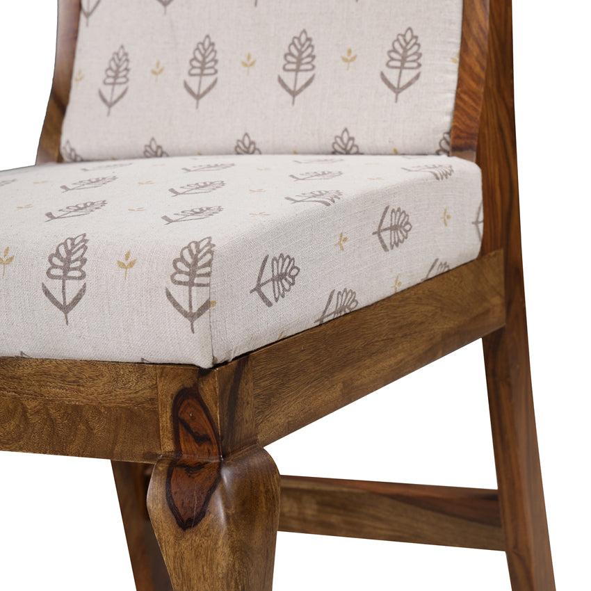 Nicole Solid Wood Dining Chair With Printed Upholstery Set of 2