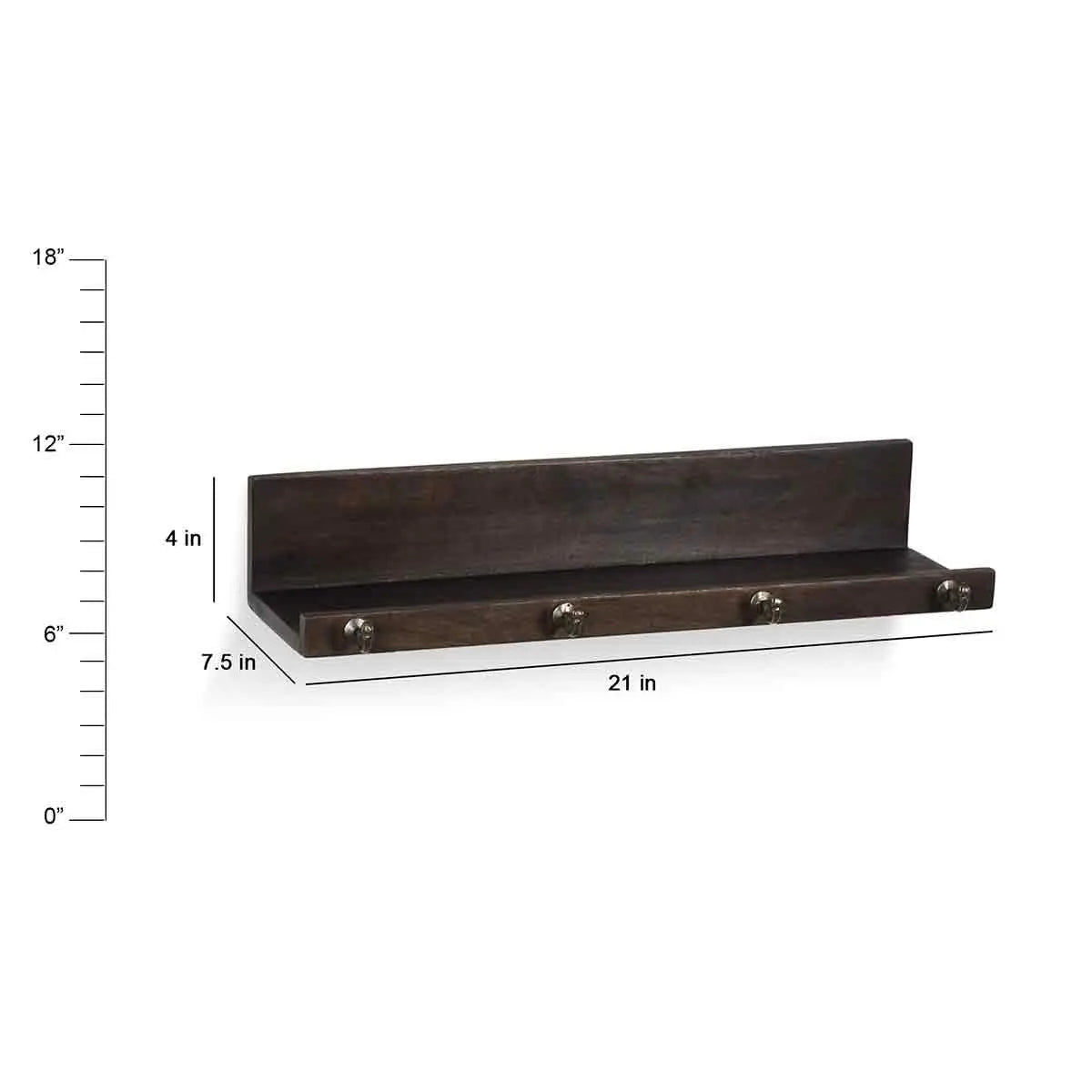 Jamie Camel Wall Shelf with Hooks