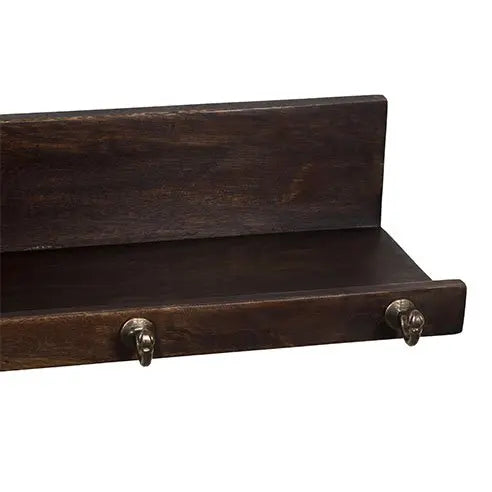 Jamie Camel Wall Shelf with Hooks