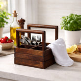 Walnut wooden condiment set