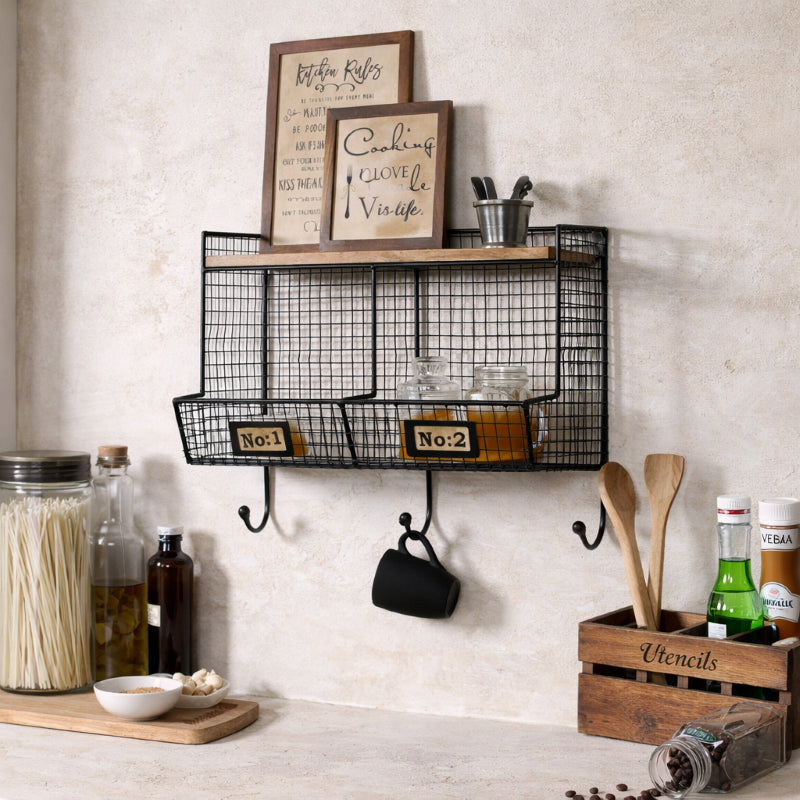 Black Industrial Wall Shelf